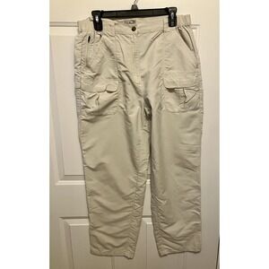 LL Bean Pants Women's Sz‎ Large Khaki Stretch Cargo Straight Leg Chore Utility